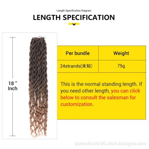 Curly Faux Locs Crochet Hair Deep Wave Braiding Hair With Curly Ends Crochet Goddess Locs Synthetic Braids Hair Extensions